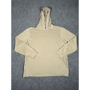 Daniel Buchler Hoodie Mens Large Beige Pima Cotton Pull Over Lightweight